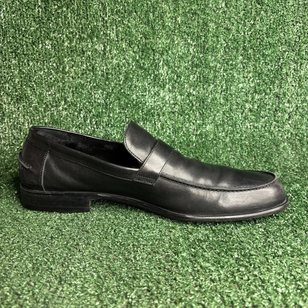 Salvatore‎ Ferragamo Studio Gancini Buckle Leather Loafers Black Mens Size 12 D